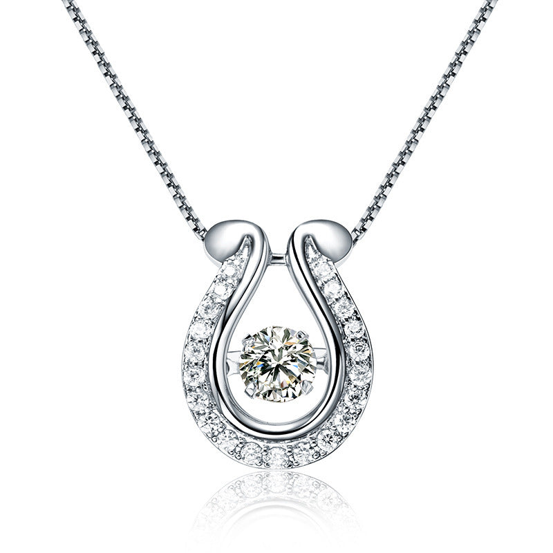 Jewel Hut Horseshoe Zircon Pendant Necklace