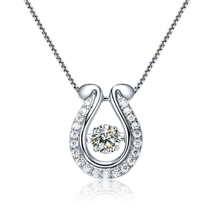 Jewel Hut Horseshoe Zircon Pendant Necklace