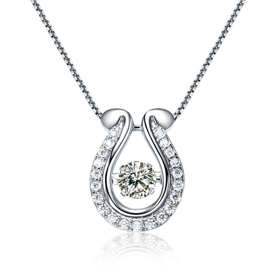 Jewel Hut Horseshoe Zircon Pendant Necklace