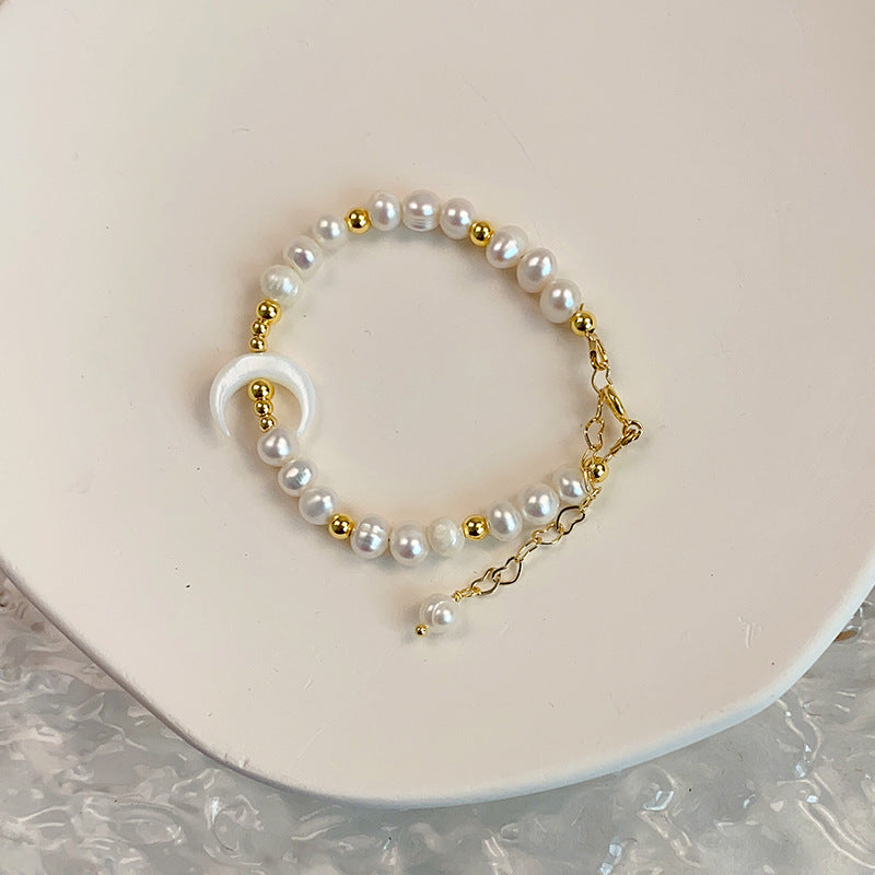 Jewel Hut Freshwater Pearl Crescent Bracelet