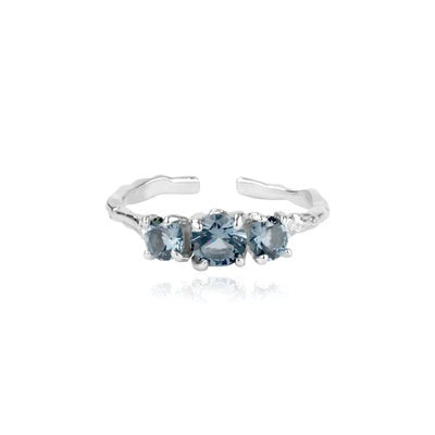 Jewel Hut Adjustable Blue Zirconia Ring