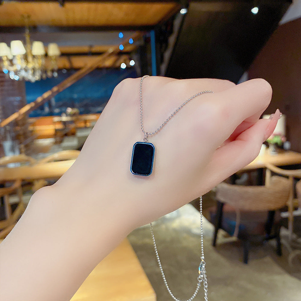 Jewel Hut Minimalist Rectangle Pendant Necklace