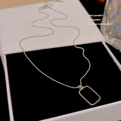 Jewel Hut Minimalist Rectangle Pendant Necklace