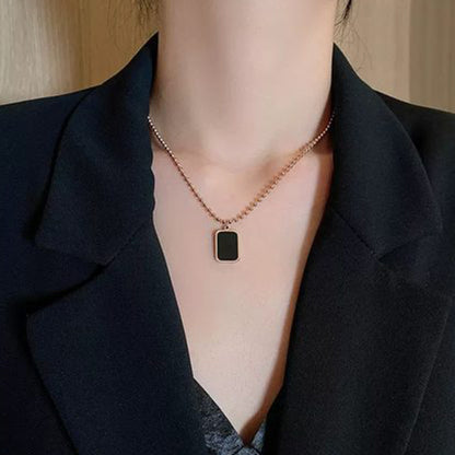 Jewel Hut Minimalist Rectangle Pendant Necklace