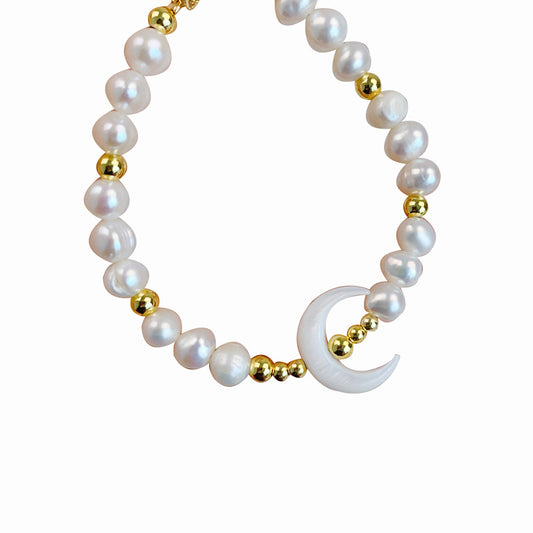 Jewel Hut Freshwater Pearl Crescent Bracelet